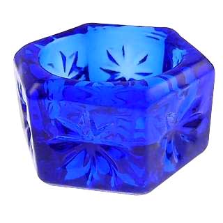 Copper Mountain Hardware Salt Cellars - Cobalt Blue Glass Hexagonal Salt Cellar