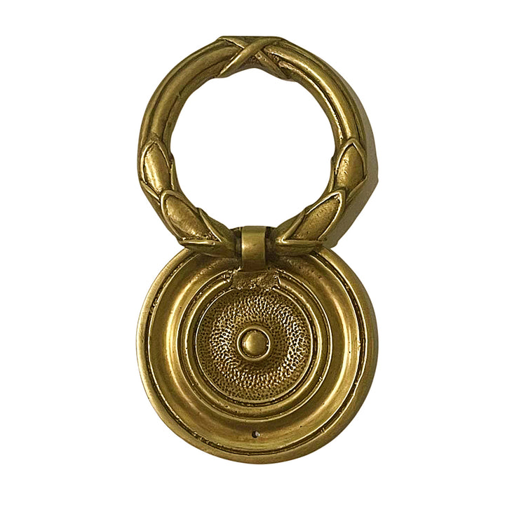 COPPER MOUNTAIN HARDWARE 2 3/4 Inch Solid Brass Ribbon & Reed Drawer Ring Pull (Antique Brass)