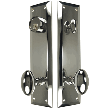 COPPER MOUNTAIN HARDWARE Quaker Style Deadbolt Entryway Set (Polished Chrome Finish)