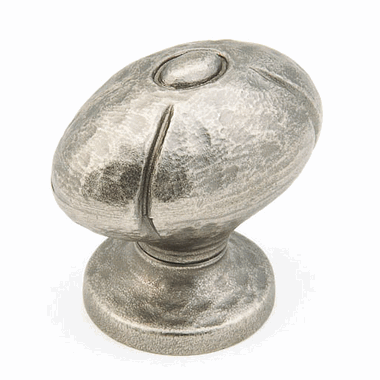 SCHAUB 1 3/8 Inch Siena Small Oval Knob (Vibra Nickel Finish)