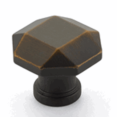 SCHAUB 1 1/4 Inch Faceted Menlo Park Knob (Ancient Bronze Finish)