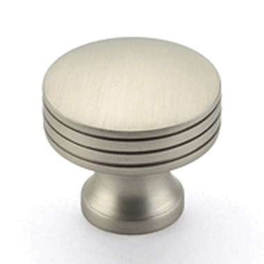 SCHAUB 1 1/4 Inch Menlo Park Modern Round Knob (Satin Nickel Finish)