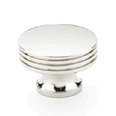 SCHAUB 1 1/4 Inch Menlo Park Modern Round Knob (Polished Nickel Finish)