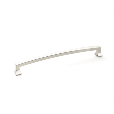 SCHAUB 8 1/2 Inch (8 Inch c-c) Menlo Park Pull (Polished Nickel Finish)