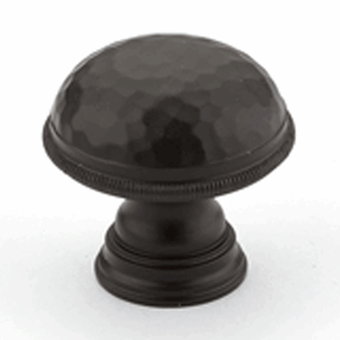 SCHAUB 1 1/4 Inch Atherton Hammered Round Knob (Oil Rubbed Bronze Finish)