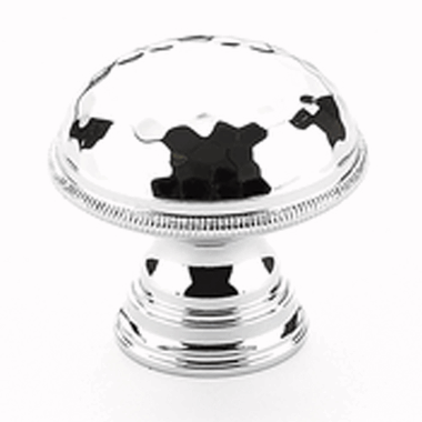 SCHAUB 1 1/4 Inch Atherton Hammered Round Knob (Polished Chrome Finish)