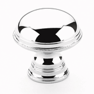 SCHAUB 1 1/4 Inch Atherton Smooth Surface Round Knob (Polished Chrome Finish)