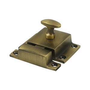 DELTANA 1 3/5 x 2 1/3 Inch Solid Brass Cabinet Lock (Antique Brass Finish)