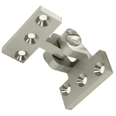 DELTANA 2 1/2 x 3 3/4 Inch Solid Brass Intermediate Pivot Hinge (Brushed Nickel Finish)