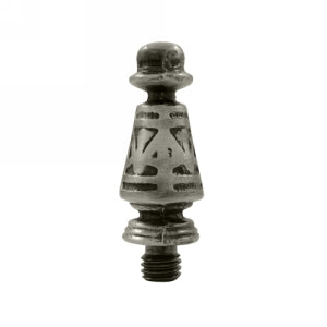 DELTANA 1 7/16 Inch Solid Brass Ornate Hinge Finial  (Antique Nickel Finish)