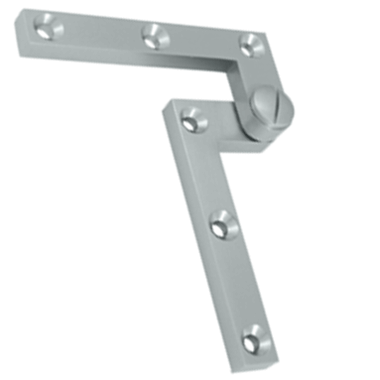 DELTANA 4 3/8 x 5/8 x 1 7/8 Inch Solid Brass Pivot Hinge (Brushed Chrome Finish)