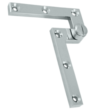 DELTANA 4 3/8 x 5/8 x 1 7/8 Inch Solid Brass Pivot Hinge (Chrome Finish)