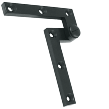 DELTANA 4 3/8 x 5/8 x 1 7/8 Inch Solid Brass Pivot Hinge (Paint Black Finish)