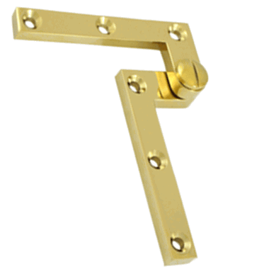 DELTANA 4 3/8 x 5/8 x 1 7/8 Inch Solid Brass Pivot Hinge (PVD Finish)