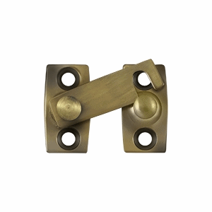 DELTANA 1 3/16 Inch Solid Brass Shutter Bar Door Latch (Antique Brass Finish)