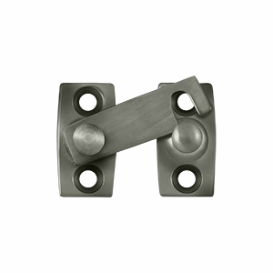 DELTANA 1 3/16 Inch Solid Brass Shutter Bar Door Latch (Antique Nickel Finish)