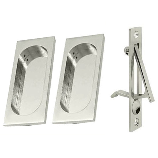 DELTANA Square Style Single Pocket Passage Style Door Set (Polished Nickel Finish)